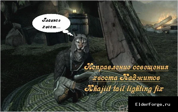 Обложка мода: Исправление освещения хвоста каджитов (Khajiit tail lighting fix) для Skyrim LE