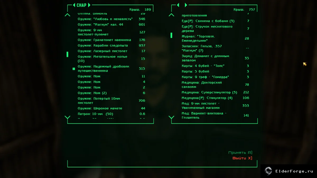Обложка мода: Сортировка инвентаря Fallout New Vegas — ItemsSorter NV+DM