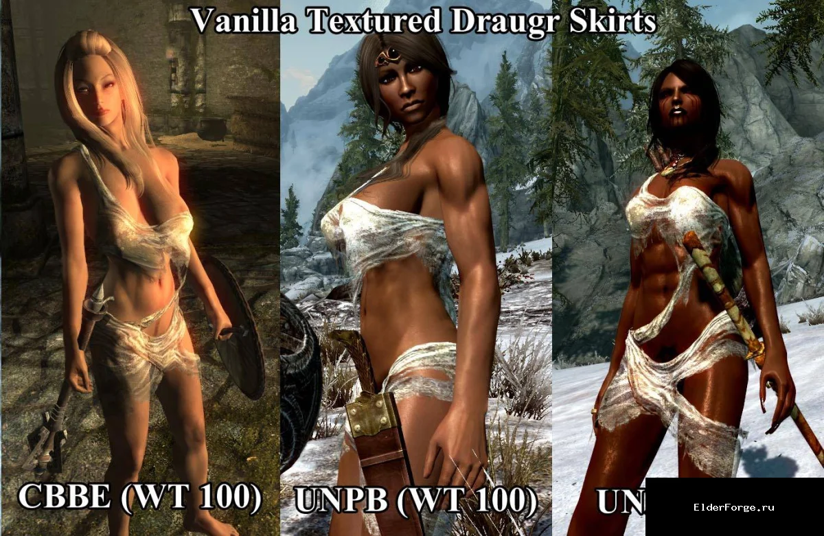 Обложка мода: Юбка драурга – женские юбки для UNP и CBBE в Skyrim LE