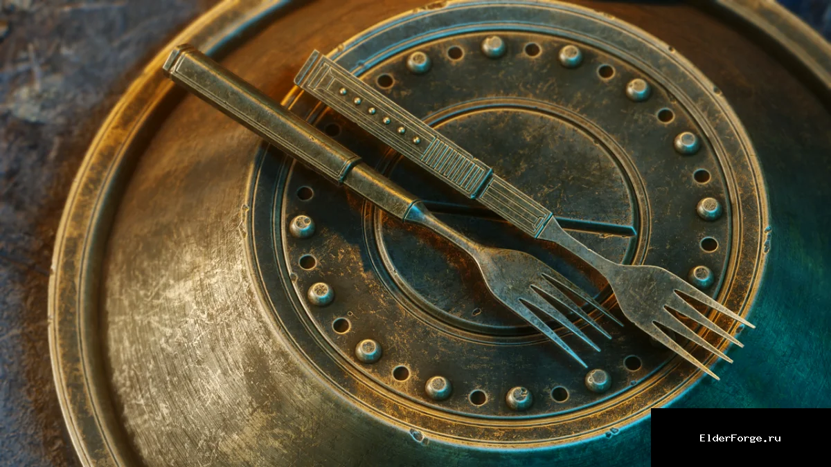 Обложка мода: JS Dwemer Kitchenware – 4K текстуры посуды для Skyrim SE/AE