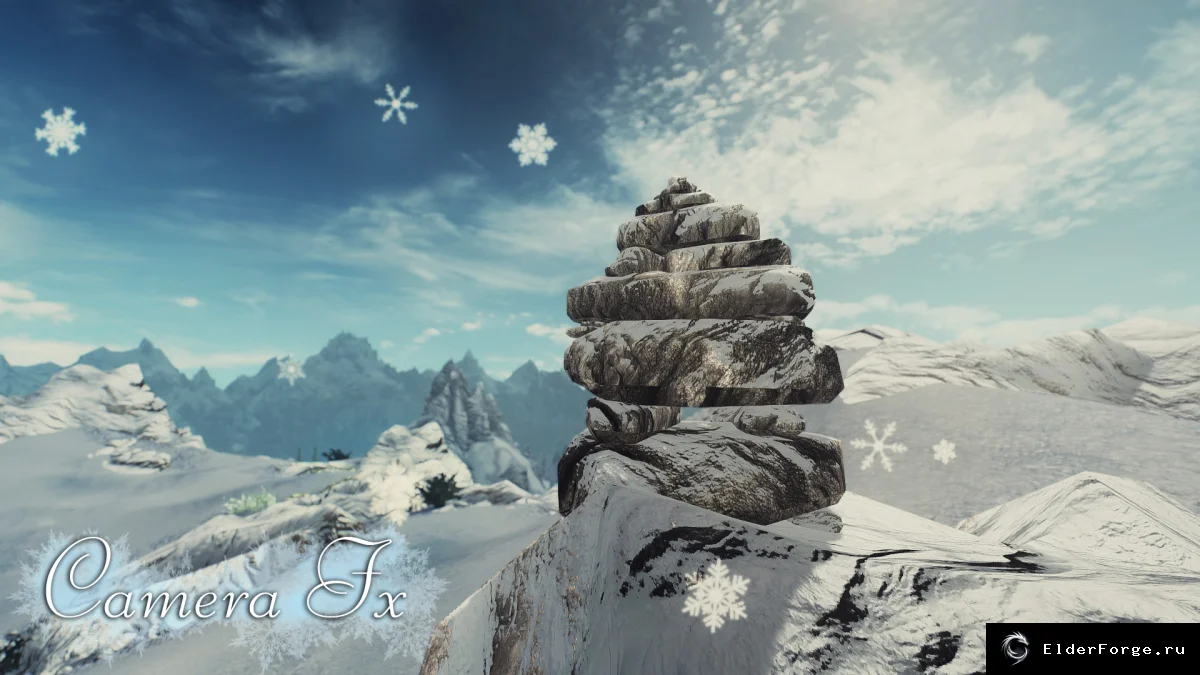 Обложка мода: Качественные снежинки Skyrim LE — атмосферный зимний ретексту?