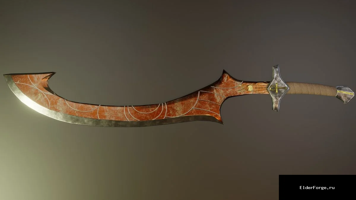 Обложка мода: Каджитский скимитар для Skyrim SE – одноручный меч с уникальными характеристиками