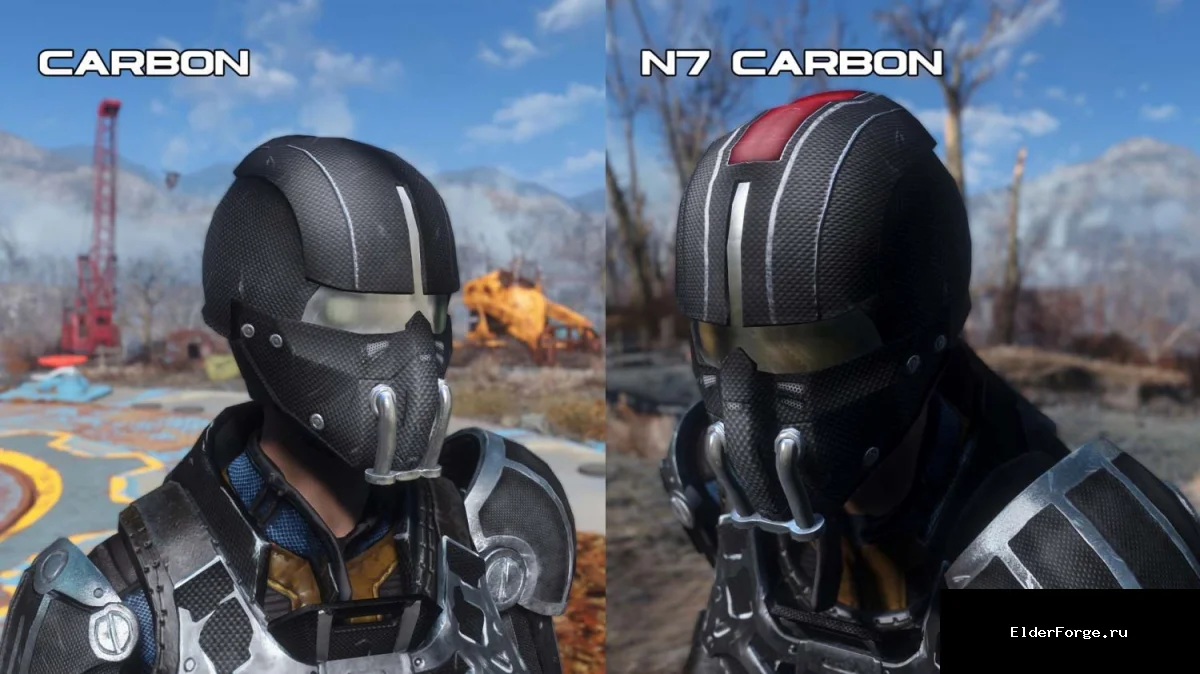 Обложка мода: Карбоновый шлем синтов для Fallout 4 – два дизайна, включая N7