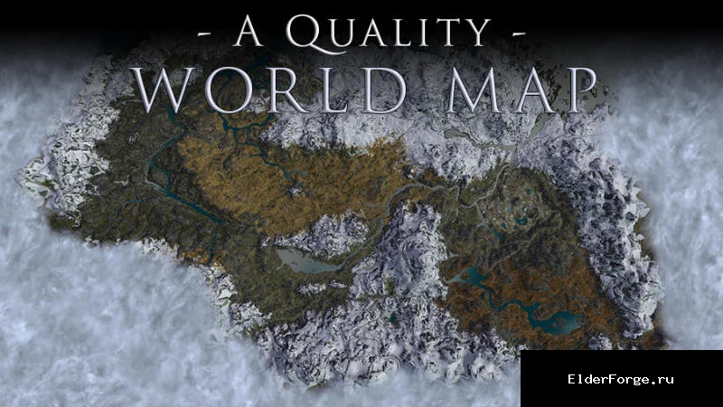 Обложка мода: Карта всех дорог для Skyrim SE‑AE – A Quality World Map с детализированными текстурами