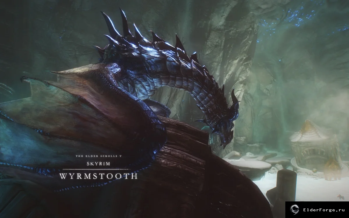 Обложка мода: Клык Вирма — драконий квест для Skyrim SE-AE, версия 1.20.3-R8