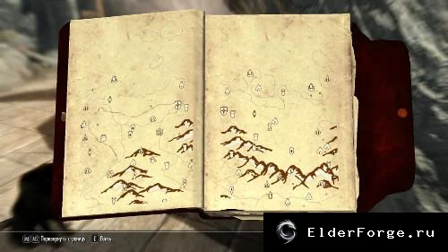 Обложка мода: Книга Пилигрима — карта Скайрима и Солстейма в ALBUM Your Photos для Skyrim LE