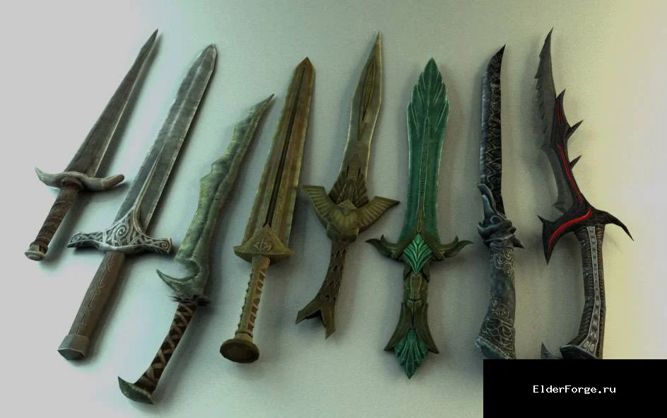 Обложка мода: Короткие одноручные мечи для Skyrim LE – 8 новых лёгких клинков