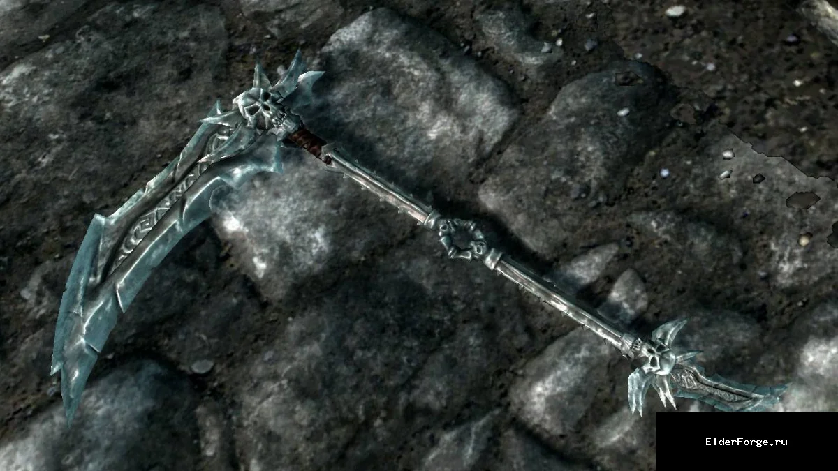 Обложка мода: Коса Смерти из Darksiders 2 для Skyrim LE – крафт в кузнице