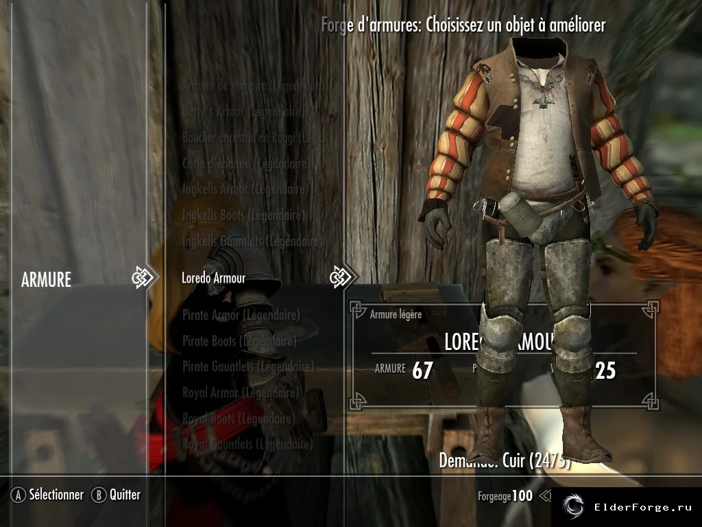 Обложка мода: Костюм Лоредо из Ведьмака для Skyrim LE – крафт в кузнице