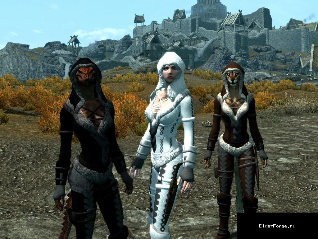 Обложка мода: Кожаная броня Охотницы для Skyrim LE – лёгкая женская экипировка