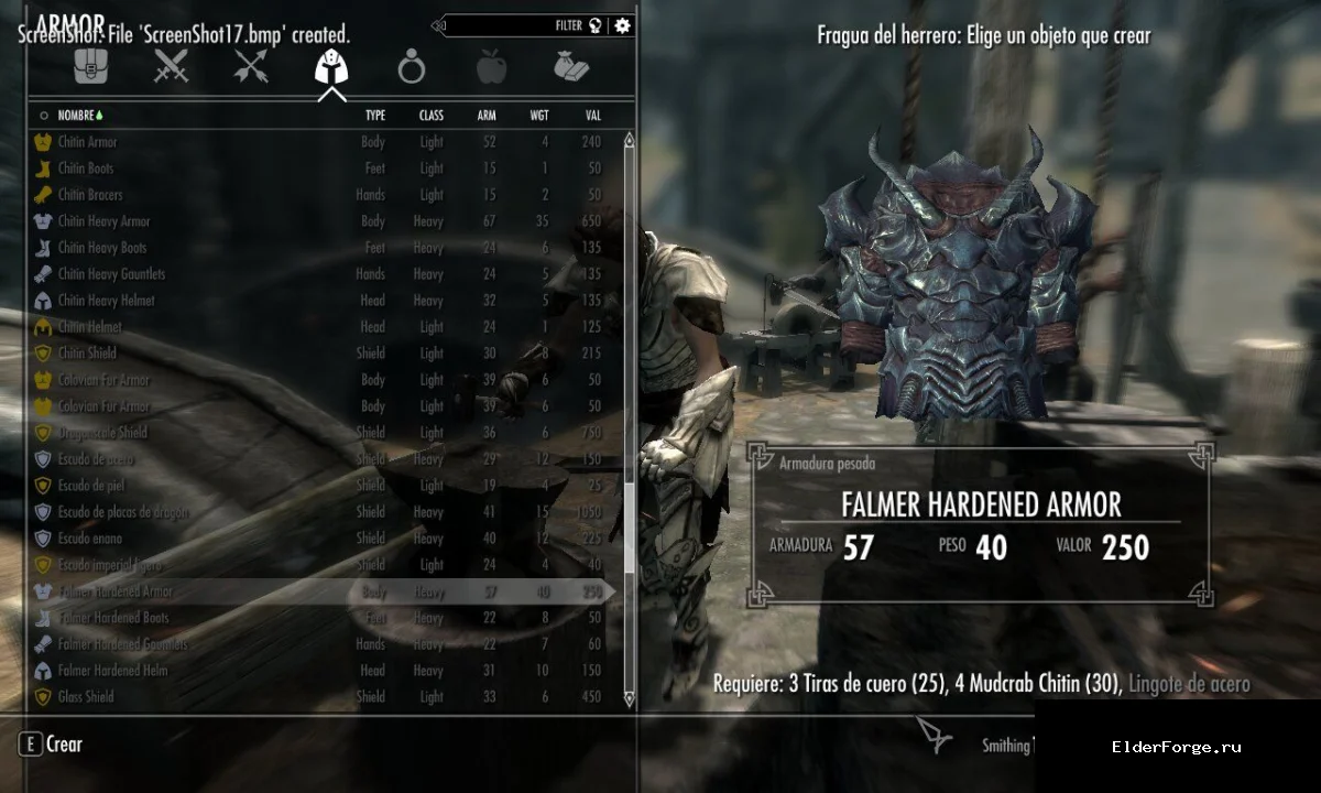 Обложка мода: Крафт фалмерского снаряжения в Skyrim LE – полные доспехи и оружие в кузнице