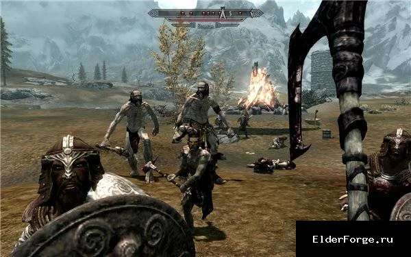 Обложка мода: Лагерь бандитов в Skyrim LE — новый опасный локационный мод