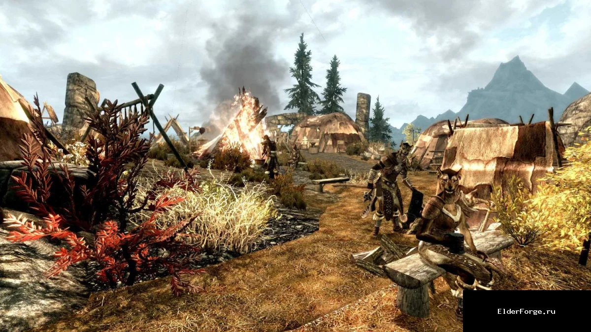 Обложка мода: Лагеря Каджитов в Skyrim LE – новые торговцы, спутники и крафт