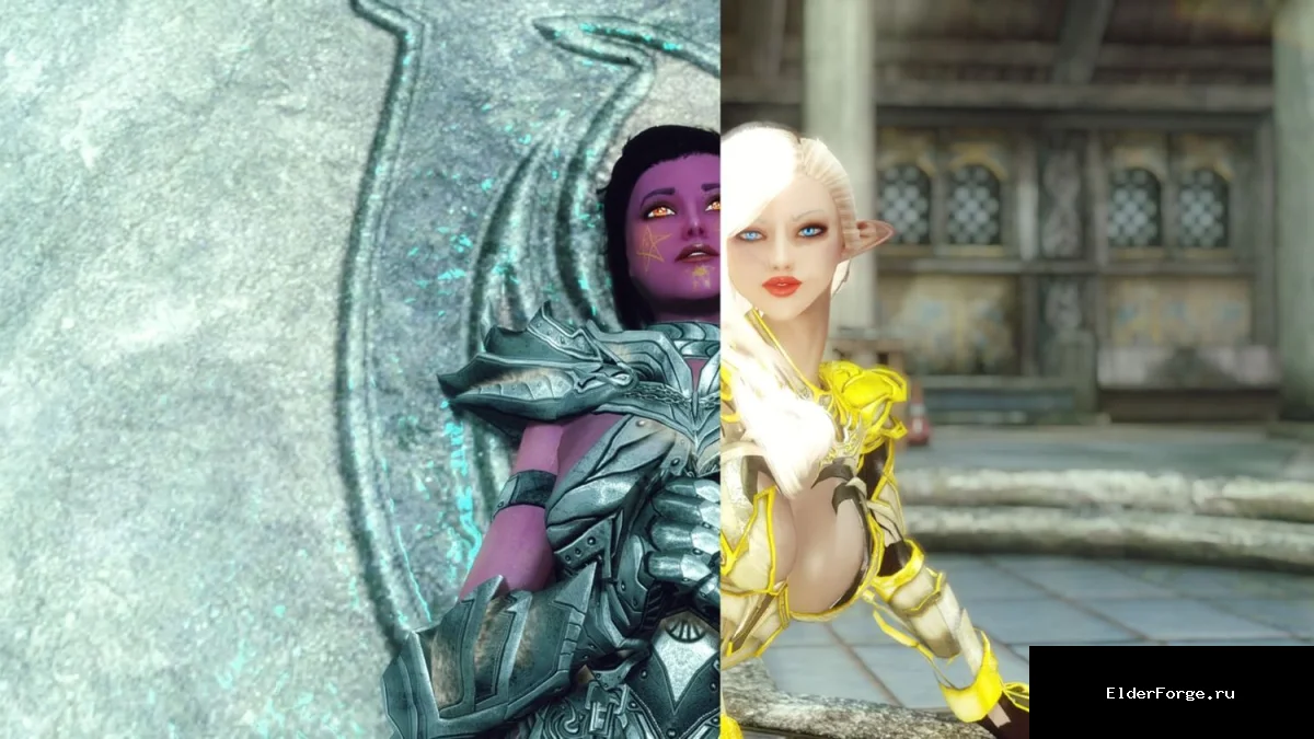 Обложка мода: Laura и Diana – готовый пресет персонажей для RaceMenu в Skyrim LE