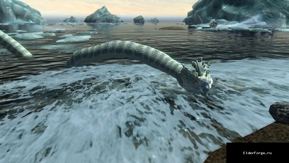 Обложка мода: Ледяные змеи из Giant Snakes – ретекстур для Skyrim LE