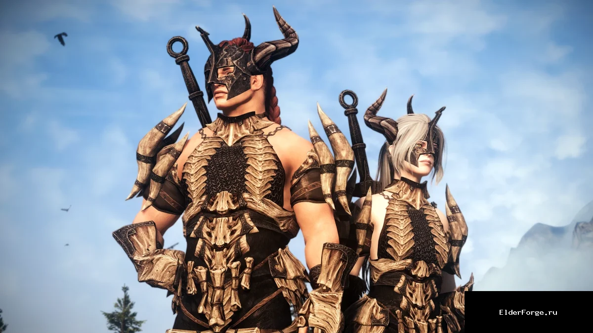 Обложка мода: Легкий драконометный доспех для Skyrim SE‑AE: набор из кости дракона