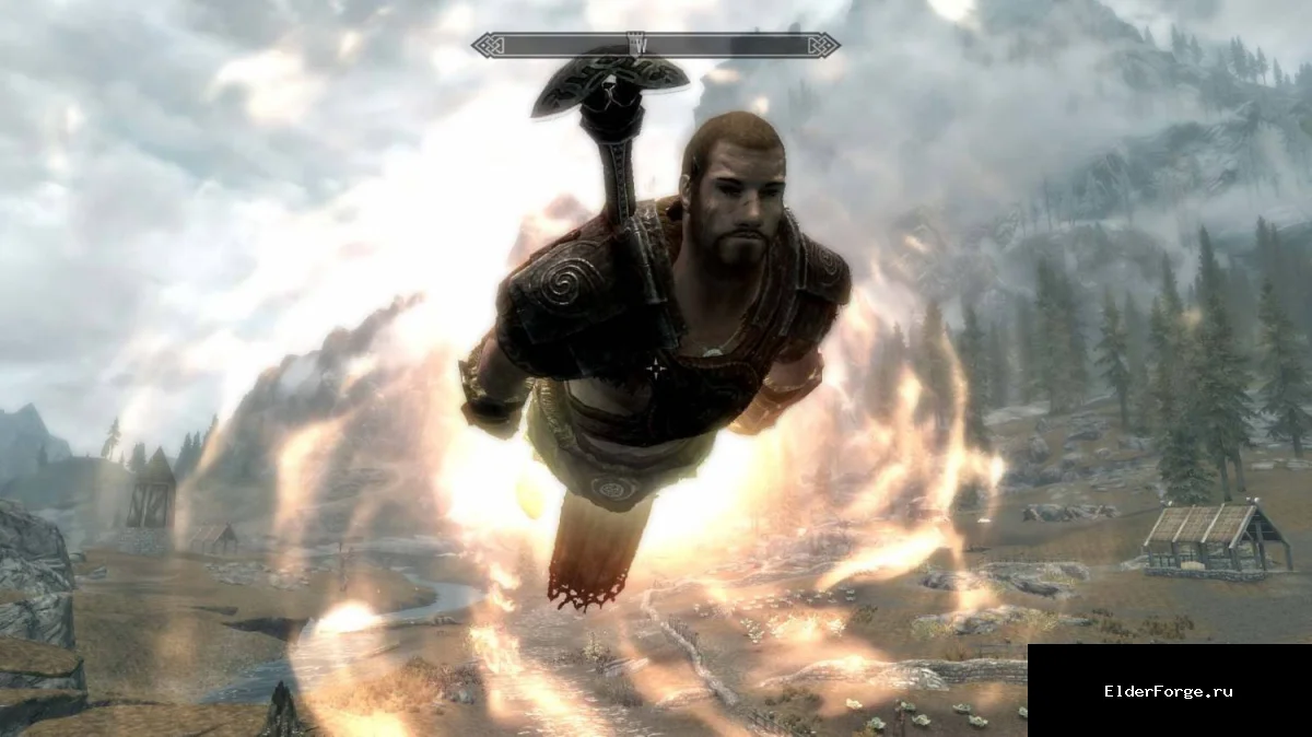 Обложка мода: Летай над Тёмными землями: мод «Летаем в Скайриме» v0.9 для Skyrim Legendary Edition