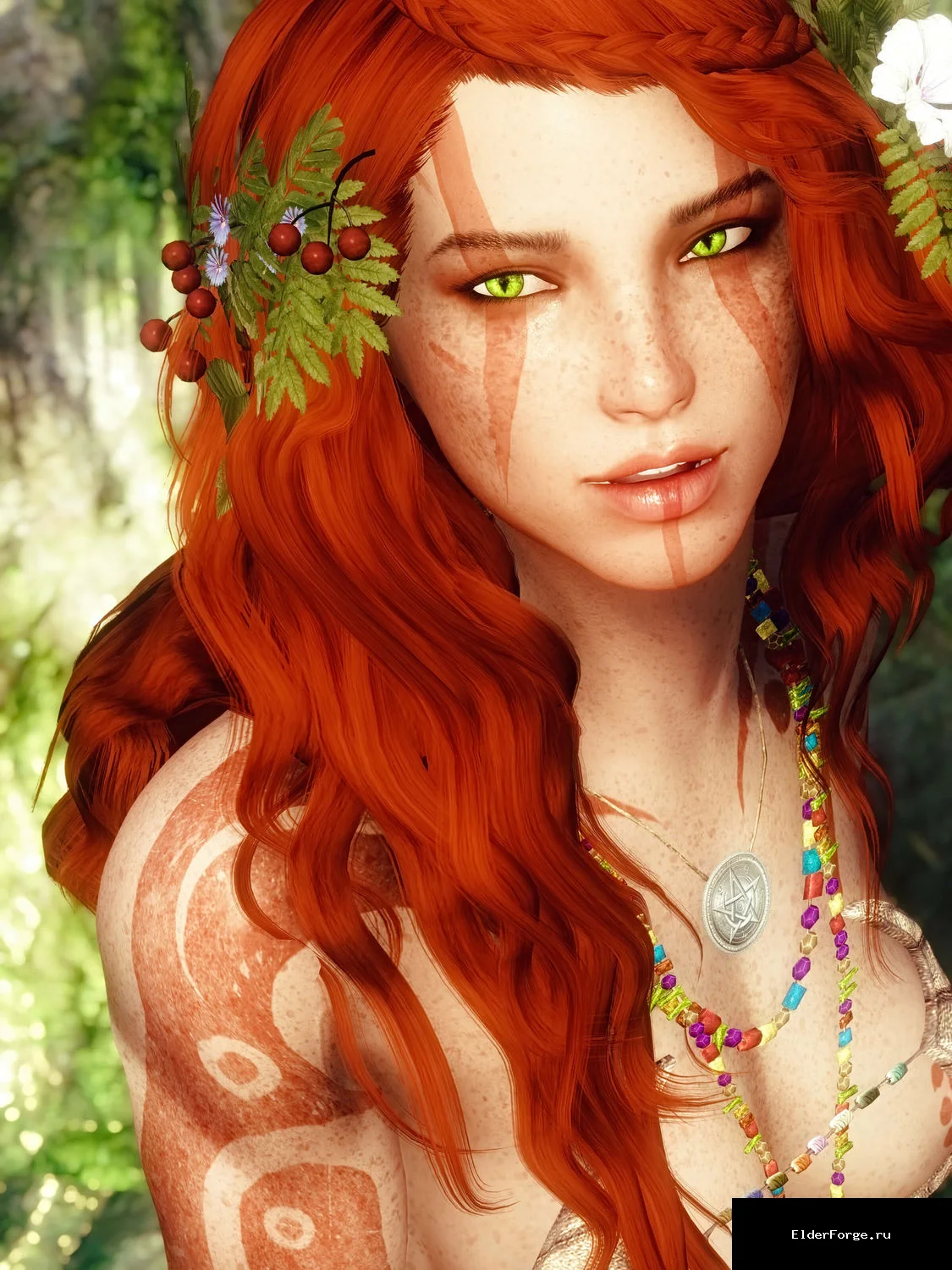 Обложка мода: Мания веснушек 2 — HD‑текстуры женского тела с веснушками для Skyrim LE