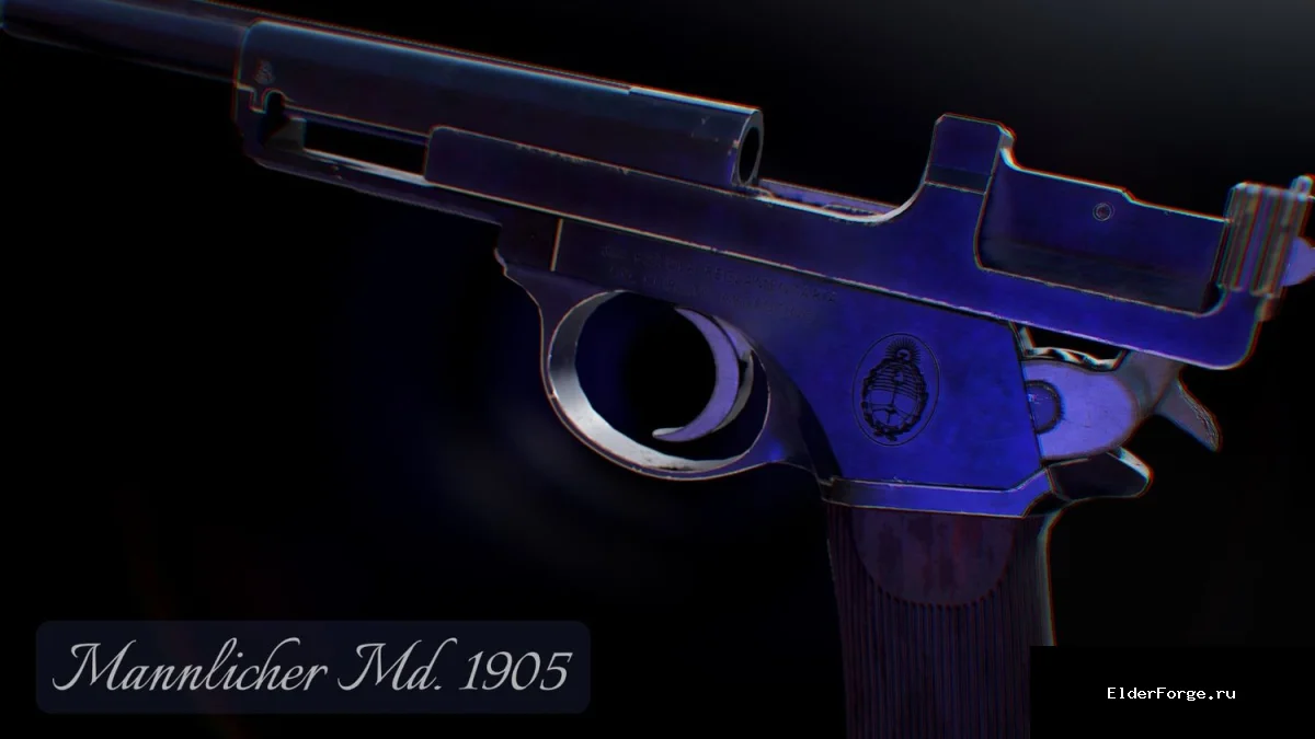 Обложка мода: Mannlicher Md. 1905 – уникальный полуавтоматический пистолет для Fallout 4