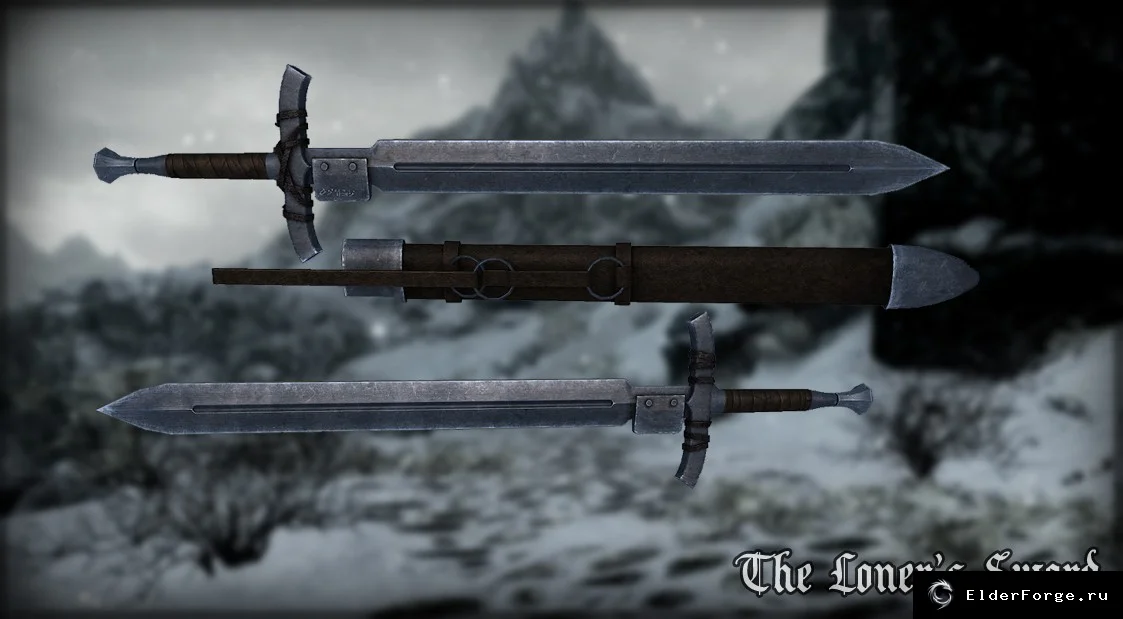 Обложка мода: Меч Одинокого Странника — редкий клинок из Пещеры Мертворожденного (Skyrim LE)