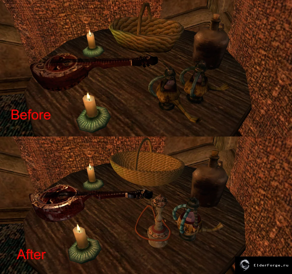 Обложка мода: Misc Items 1.0a — новые модели лютни и трубки скуума для Morrowind