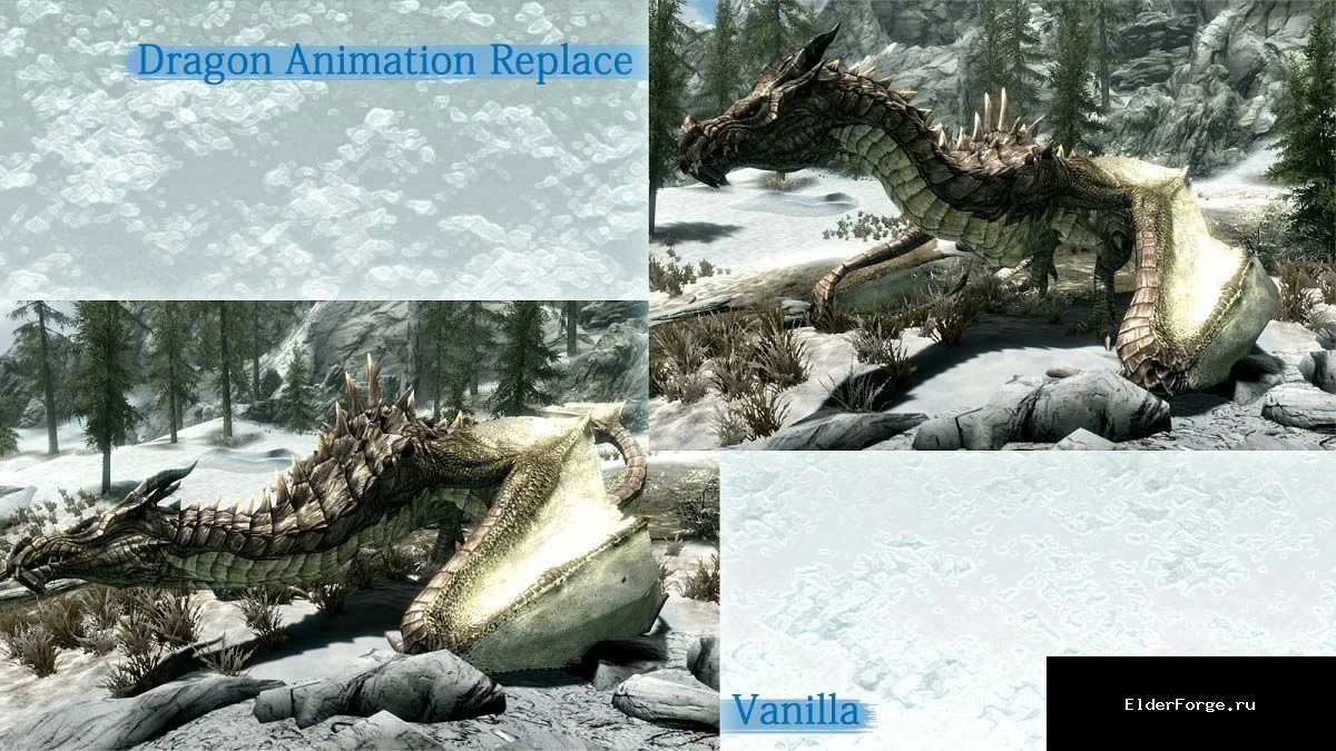 Обложка мода: Новая анимация драконов для Skyrim SE – плавные движения и динамичный бой