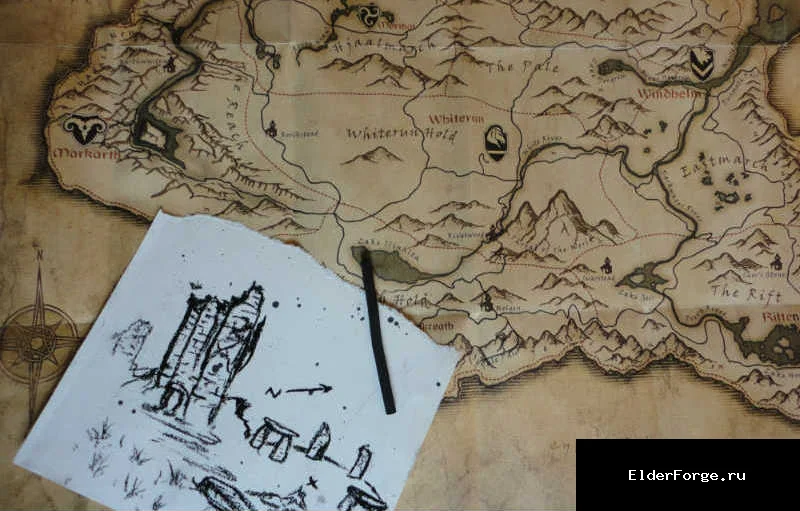 Обложка мода: Новая охота за сокровищами LE — 13 рисованных карт сокровищ для Skyrim LE