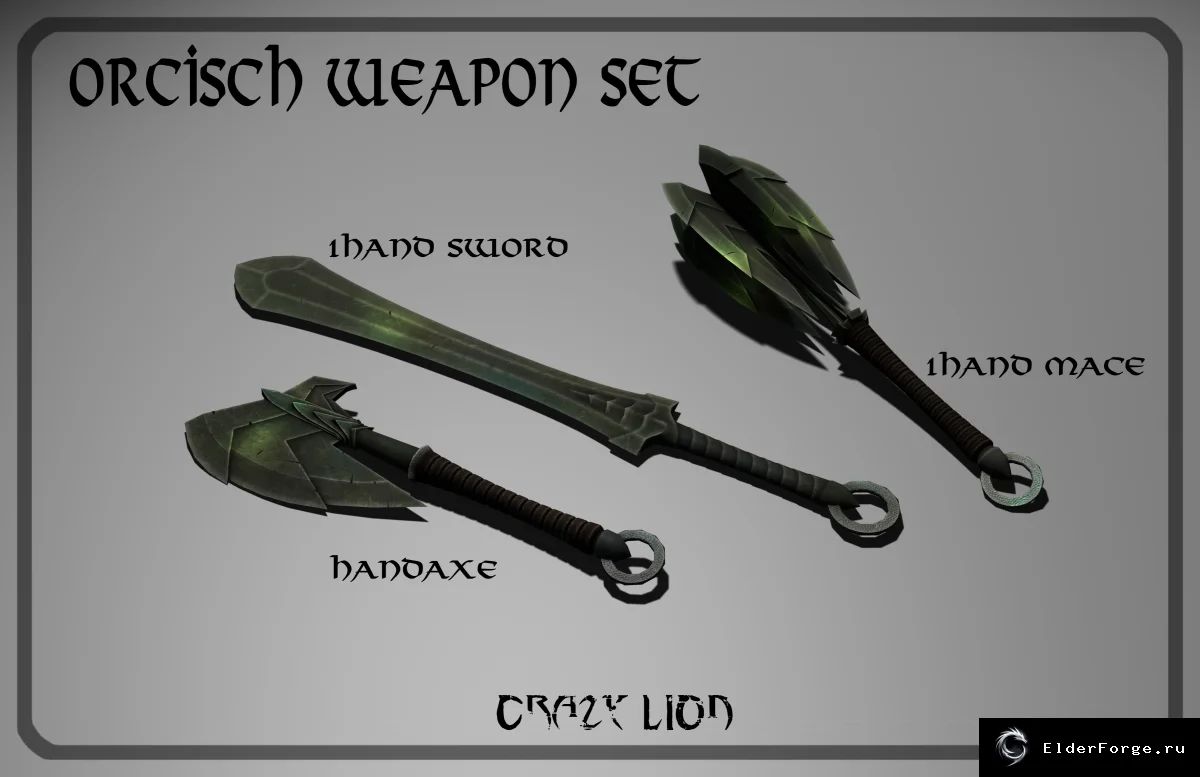 Обложка мода: Орочье оружие для Skyrim LE — расширенный арсенал орков