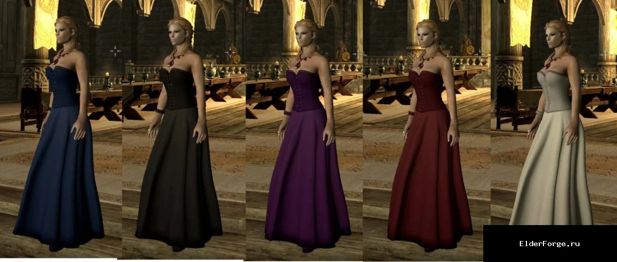 Обложка мода: Новое свадебное платье и босоножки для Skyrim LE – 5 цветовых вариантов