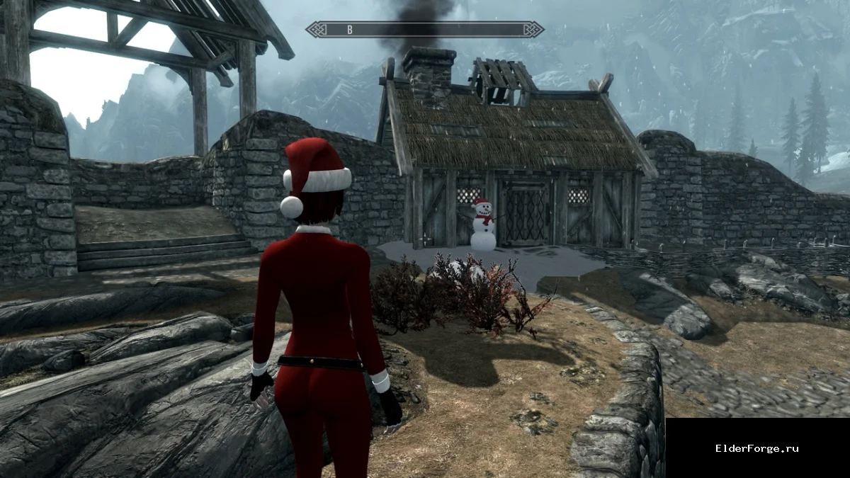 Обложка мода: Новогодняя одежда UNP для Skyrim LE – праздничный наряд и уютный дом в Вайтране