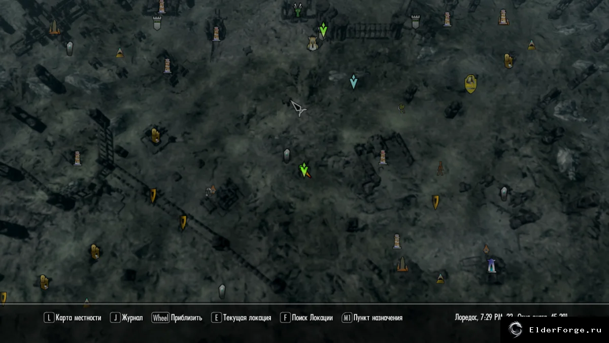 Обложка мода: Новые маркеры на карте Dawnguard для Skyrim SE/AE