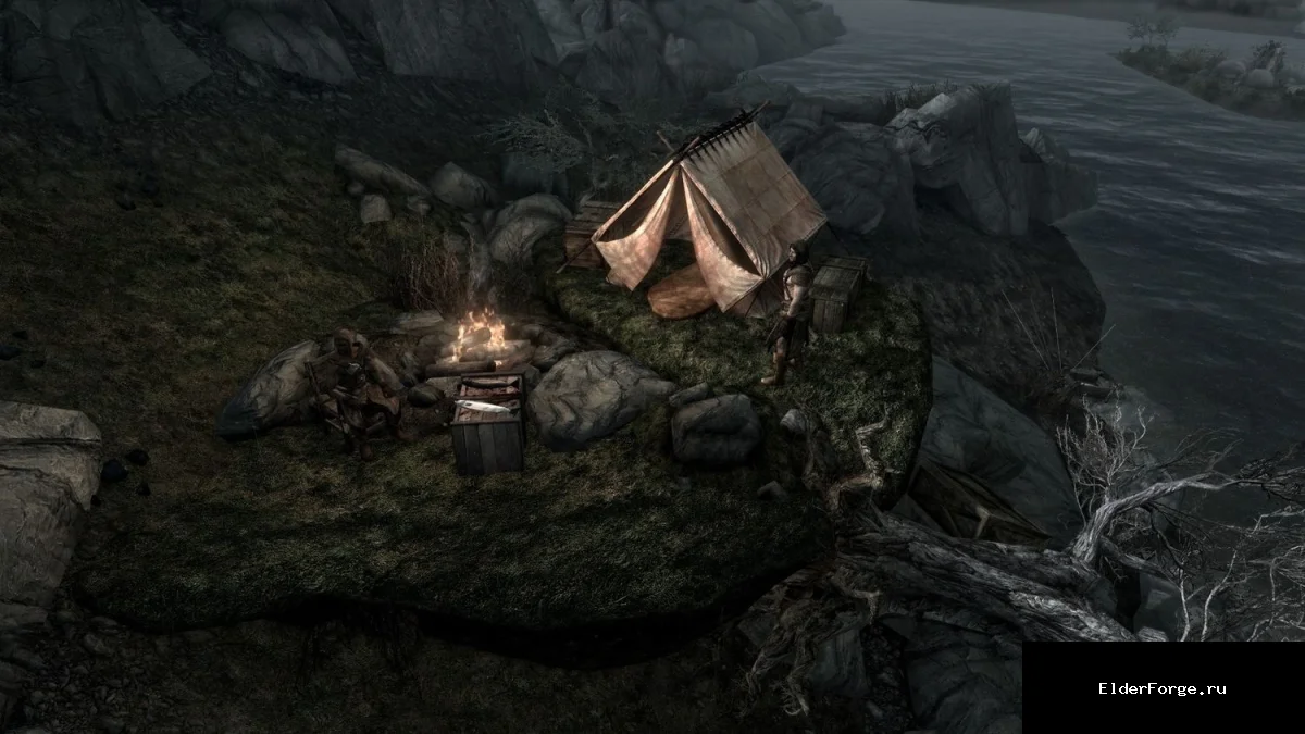 Обложка мода: Новые охотничьи лагеря в Skyrim SE – 4 места с сундуками трофеев