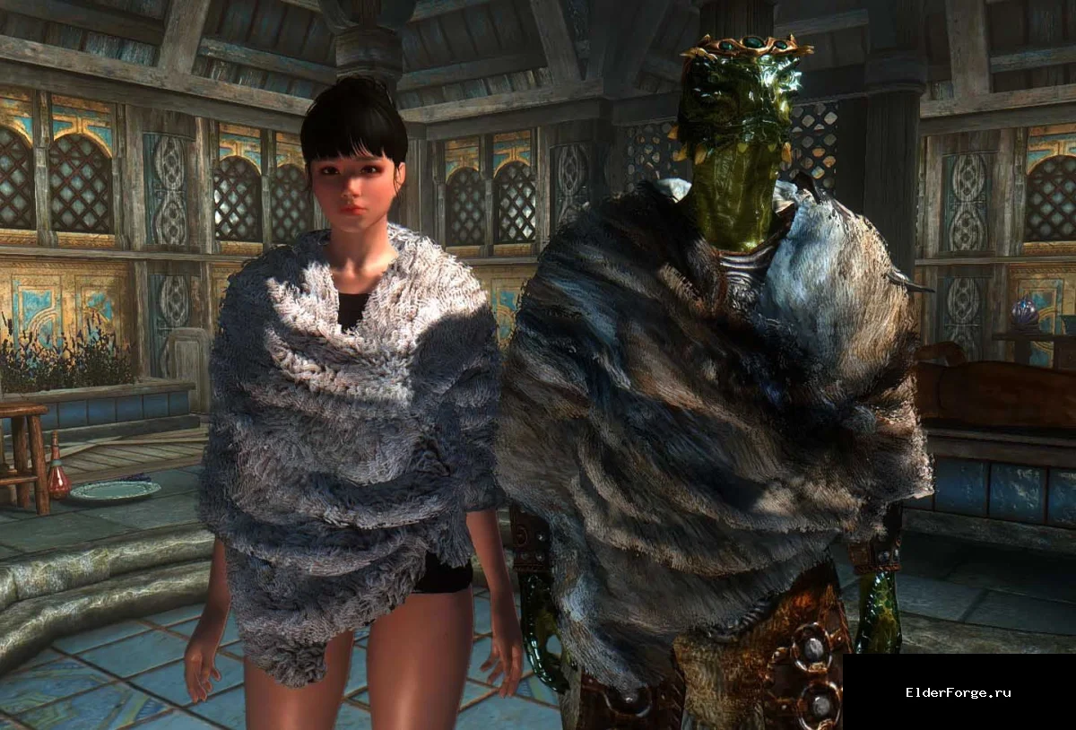 Обложка мода: Одеяла для Skyrim LE – 16 новых одеяний (меховые, HDT и без HDT)