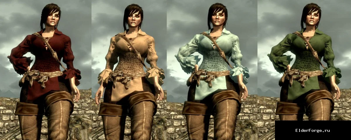 Обложка мода: Одеяние Авантюристки — яркие наряды для Skyrim LE