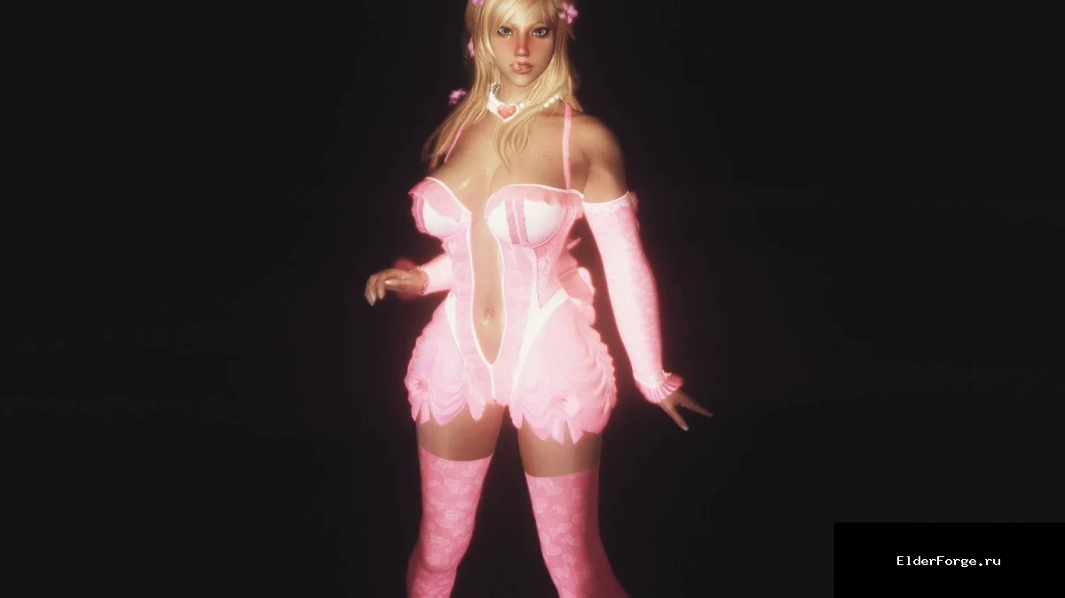 Обложка мода: Одеяние из Rumble Roses для Skyrim LE – откровенный женский костюм через консоль