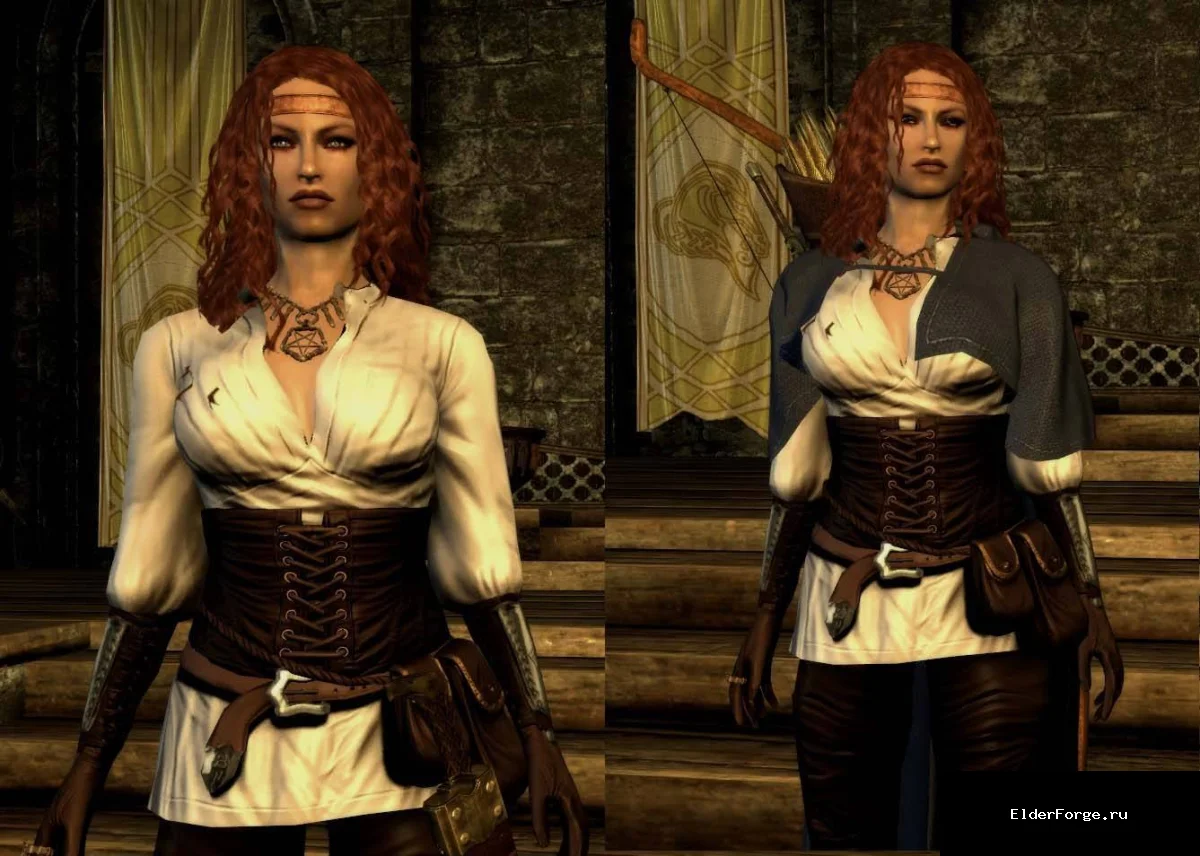 Обложка мода: Одеяние разбойницы для Skyrim LE – стильный набор брони и плаща в HD