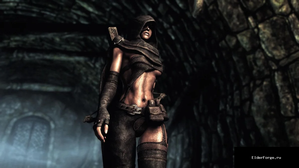 Обложка мода: Одеяние Воровки Тембры для Skyrim LE – полная броня с HDT и поддержкой CBBE
