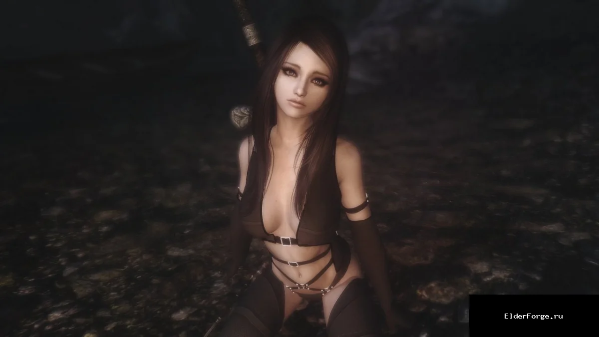 Обложка мода: Одежда Мрачной Кошки для CBBE – стильный комплект в Skyrim LE