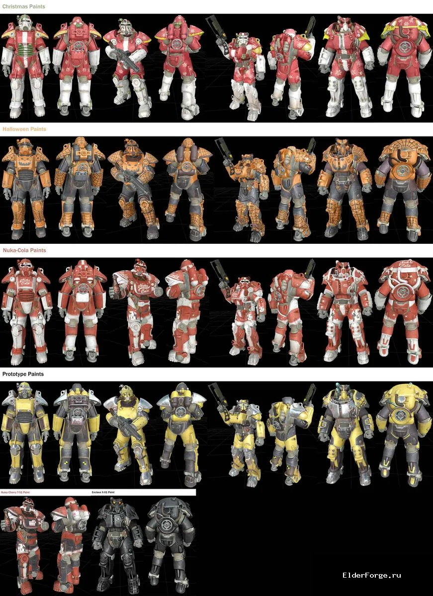 Обложка мода: Окраски силовой брони и новые налобные фонари для Fallout 4