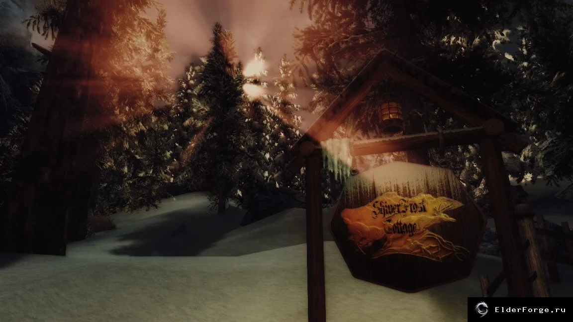 Обложка мода: Оледенелый коттедж — уединённый дом Skyrim LE