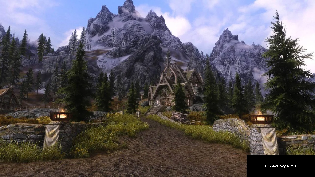 Обложка мода: Особняк у Вайтрана — большой дом в Skyrim LE с телепортацией и удобствами
