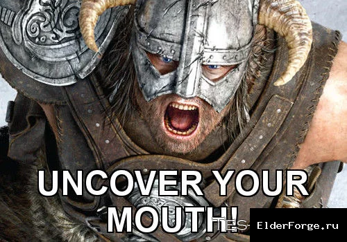 Обложка мода: Открой рот при крике – шлем летит в Skyrim LE