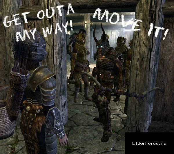 Обложка мода: Отойди, чёрт возьми! – автоматическое отступление NPC в Skyrim SE
