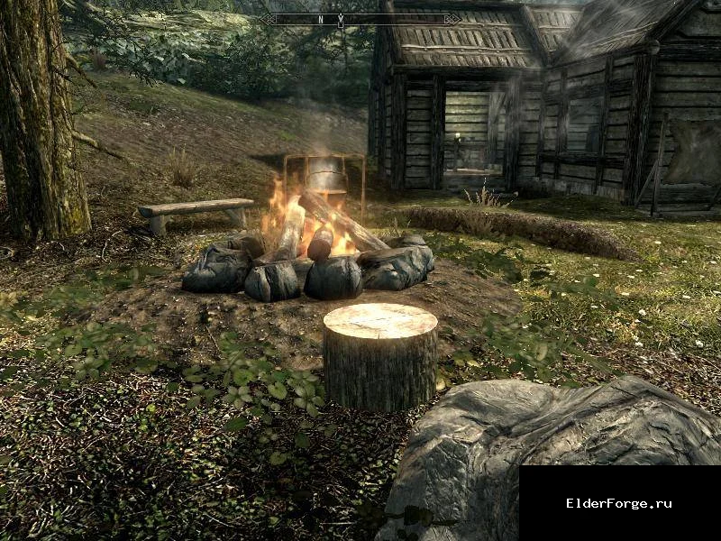 Обложка мода: Охотничий домик у Ривервуда – небольшая хижина для Skyrim LE