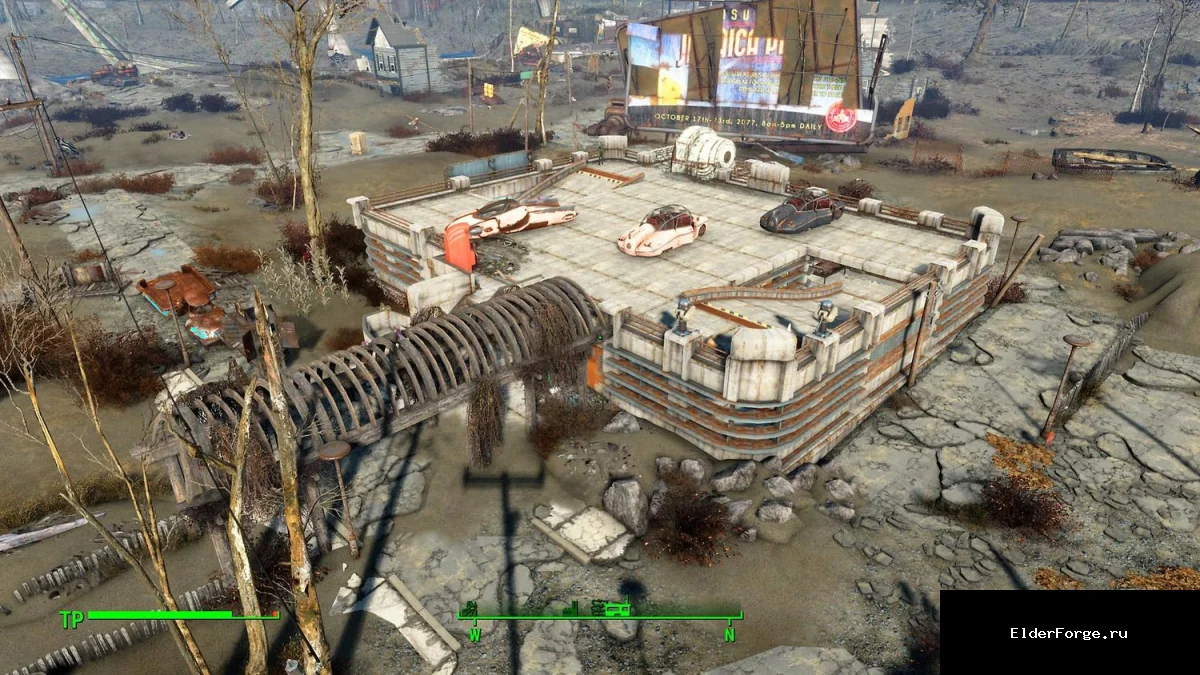 Обложка мода: Парковка в Линн‑Пир превращена в мастерскую – мод для Fallout 4