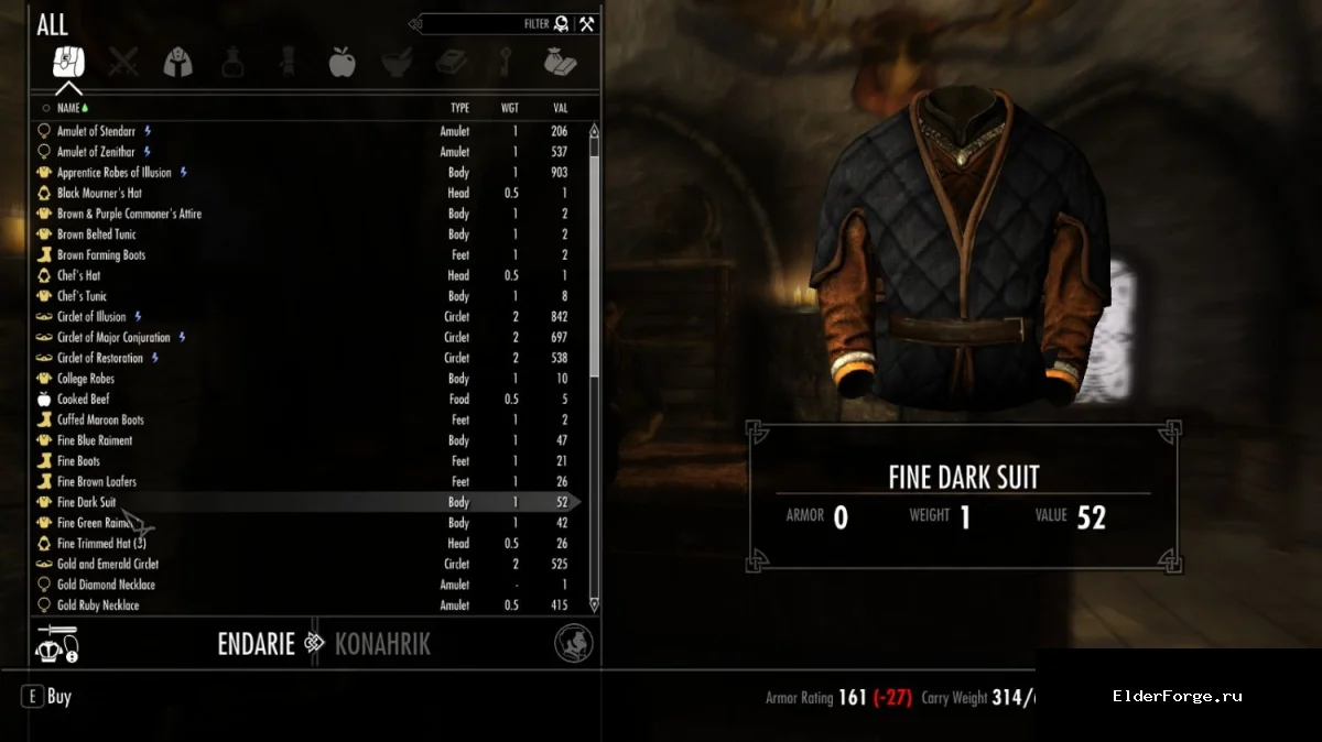 Обложка мода: Переименованная одежда Skyrim LE – упорядочивание инвентаря без замен