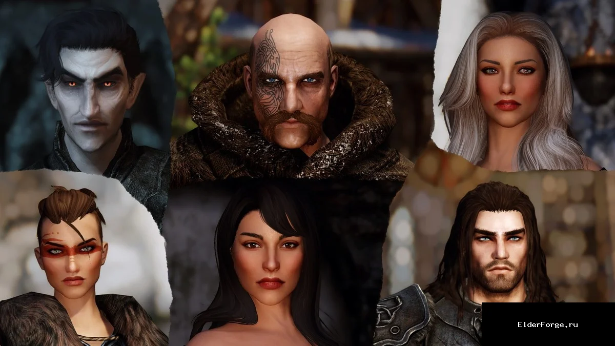 Обложка мода: Переработка внешности NPC от Pandorable – всё в одном для Skyrim SE‑AE