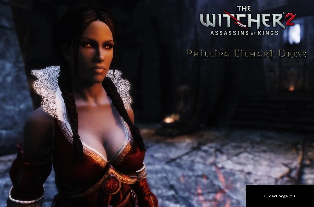 Обложка мода: Платье Эйльхарт из Ведьмака 2 для Skyrim SE/AE – элегантный наряд