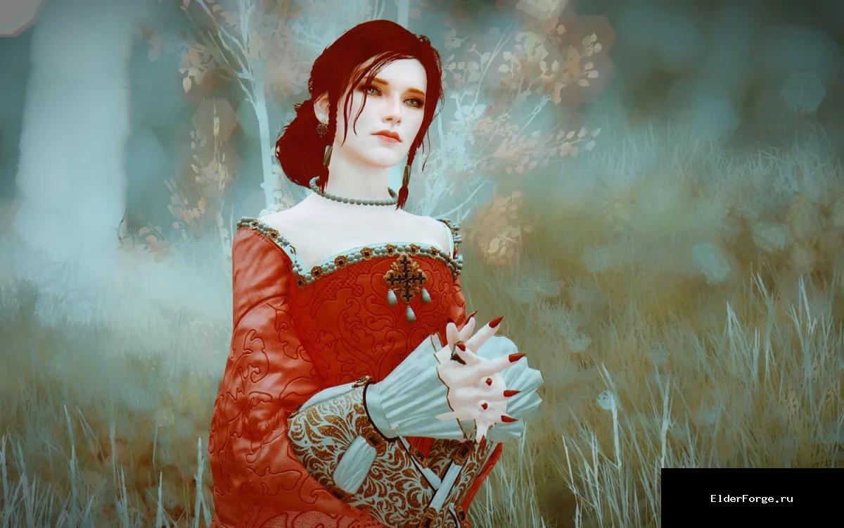 Обложка мода: Платье Элизабет Тюдор для Skyrim LE – исторический наряд 1546 года
