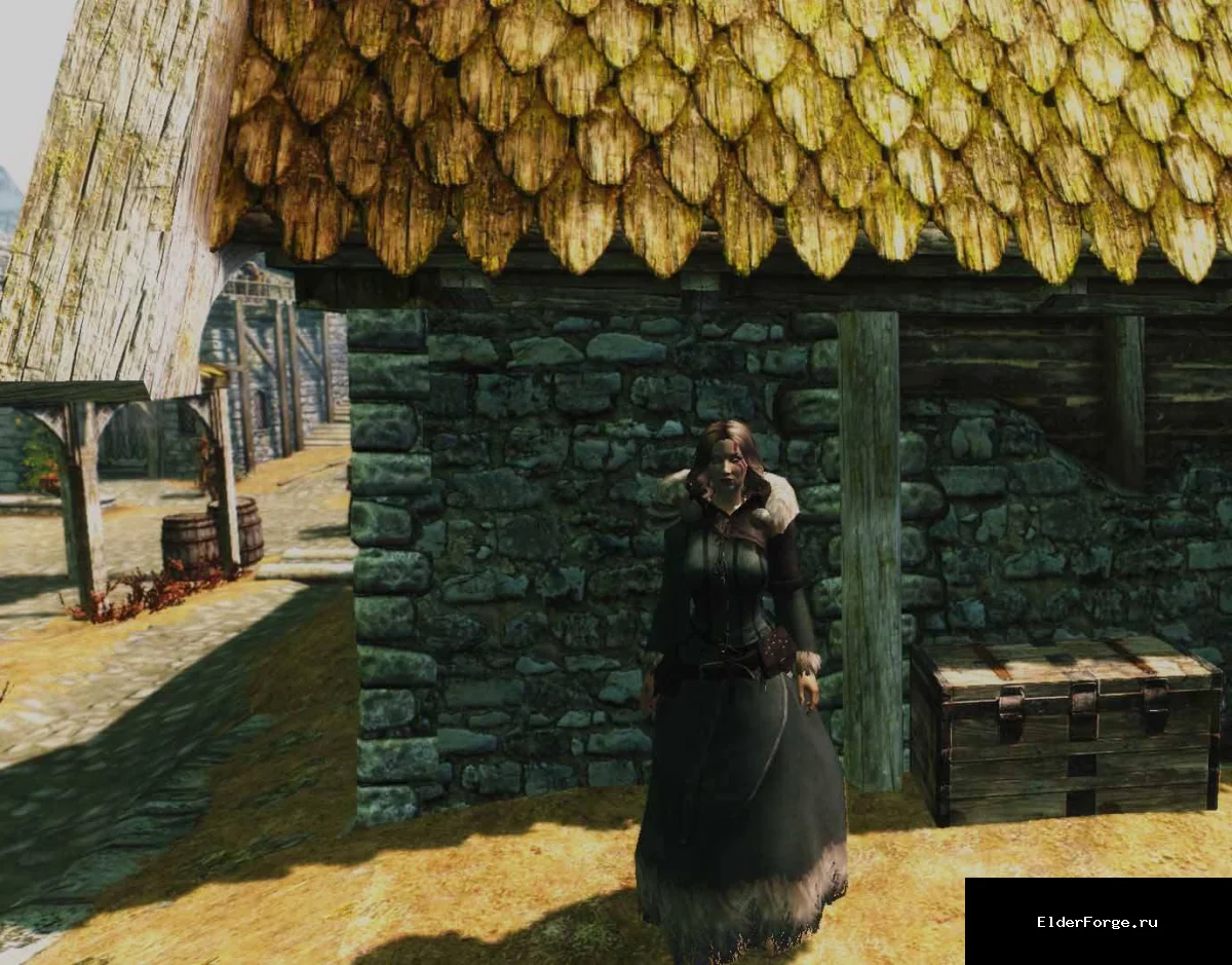 Обложка мода: Платья Трисс из Ведьмака для Skyrim LE – 4 цвета, зимний вариант